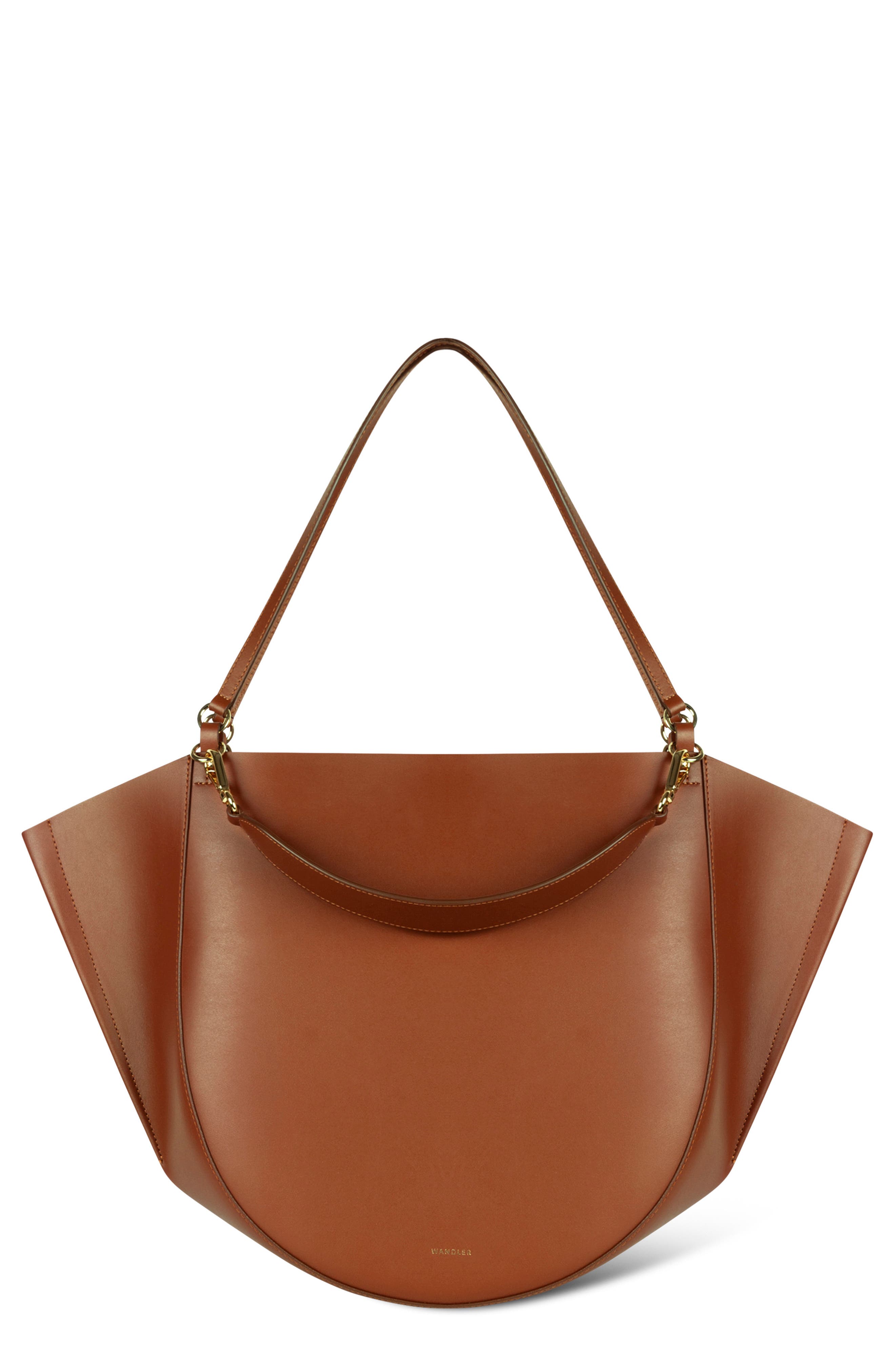 Mia Leather Tote Bag, Main, color, TAN
