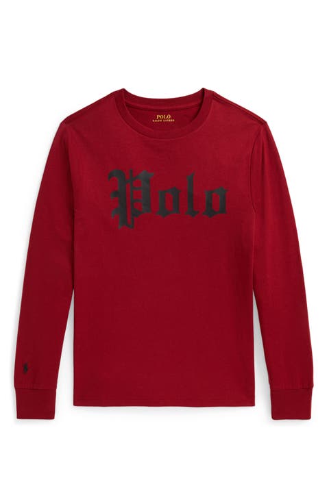 Kids' Logo Cotton Long Sleeve T-Shirt