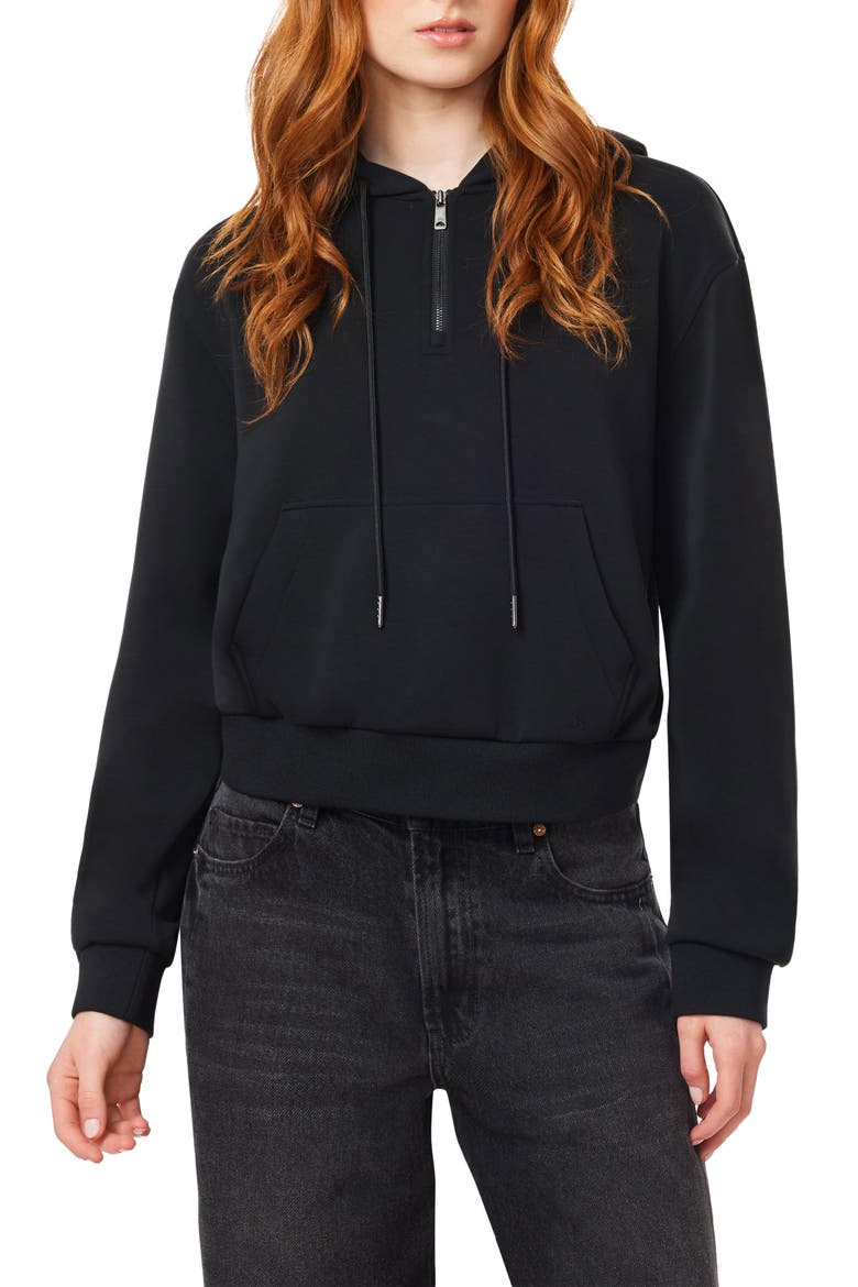 Quarter-Zip Hoodie, Main, color, BLACK