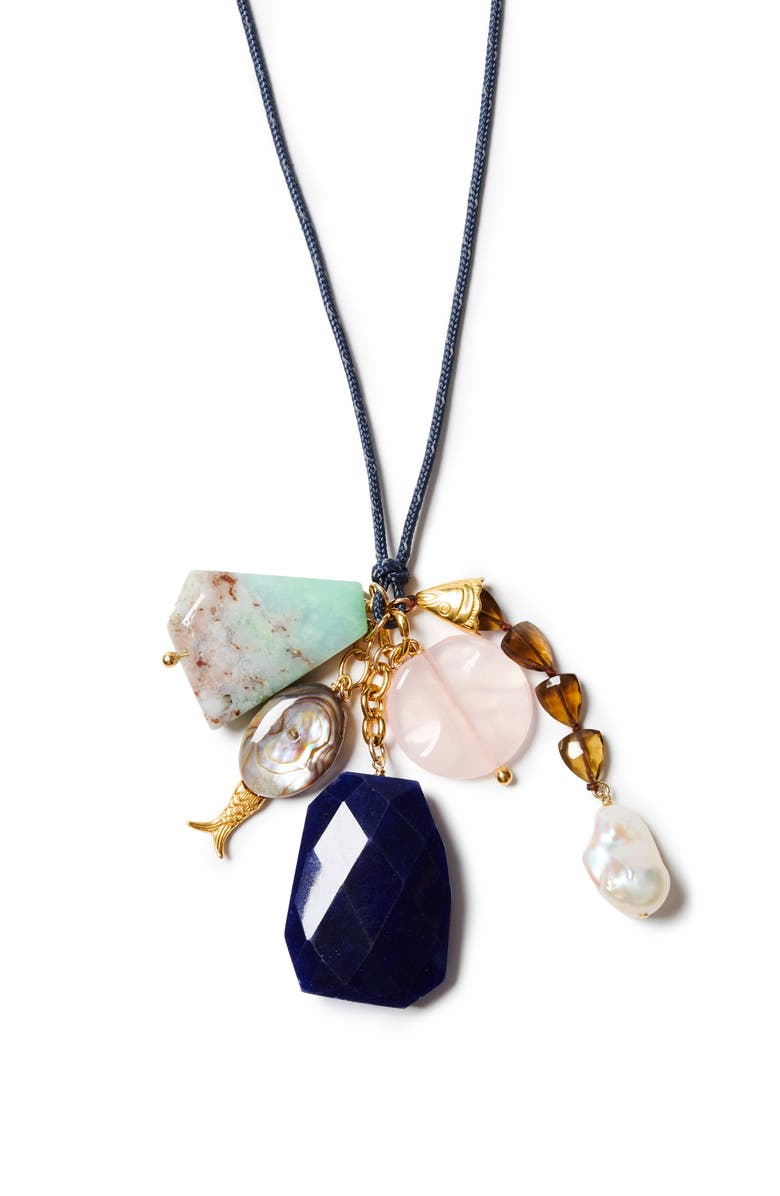 Chan Luu Cluster Paracord Necklace, Alternate, color, Navy