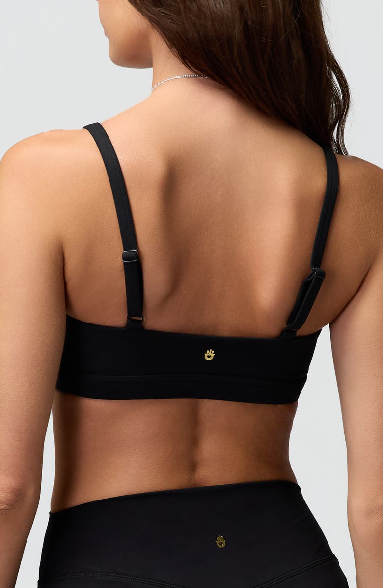 Spiritual Gangster Eden Twist Front Sports Bra, Alternate, color, Black