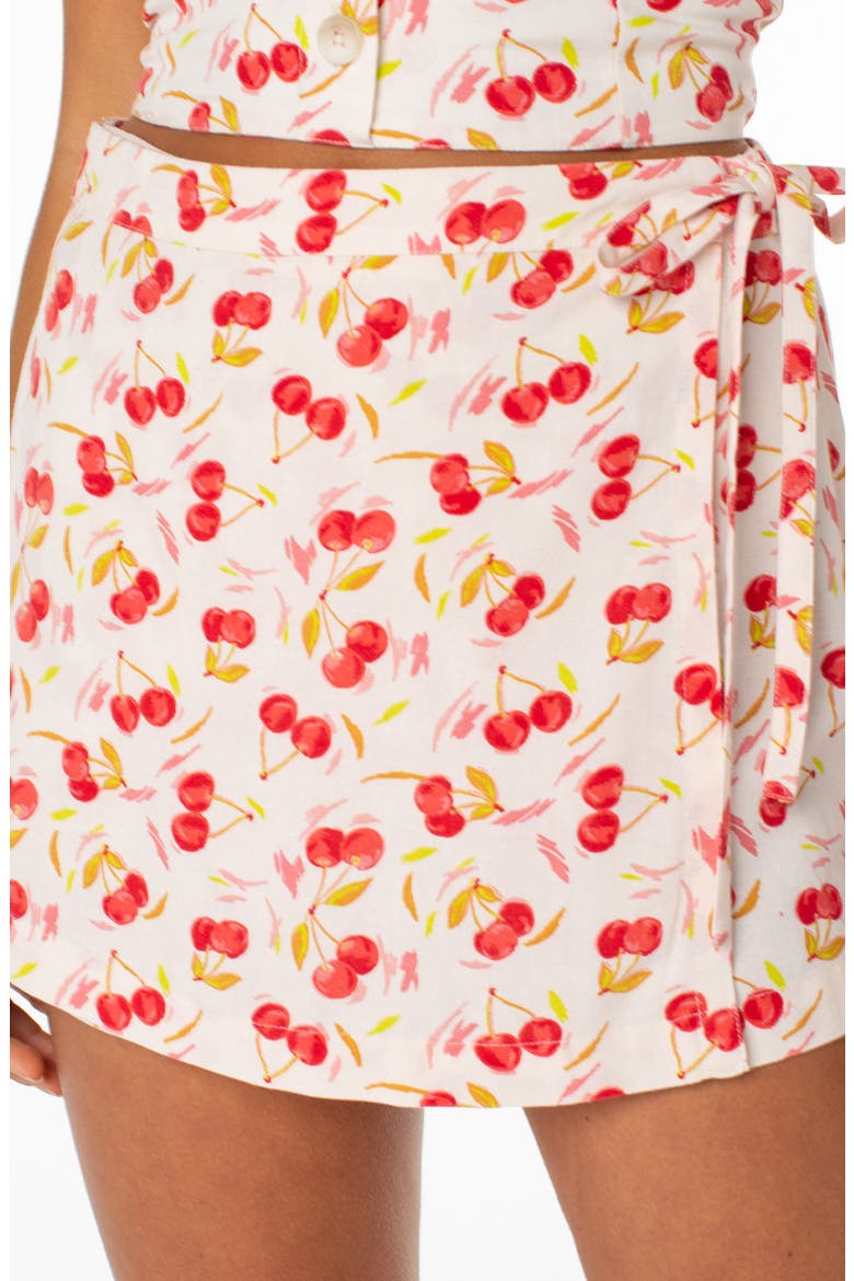 Zola Print Wrap Skort, Alternate, color, HIBISCUS
