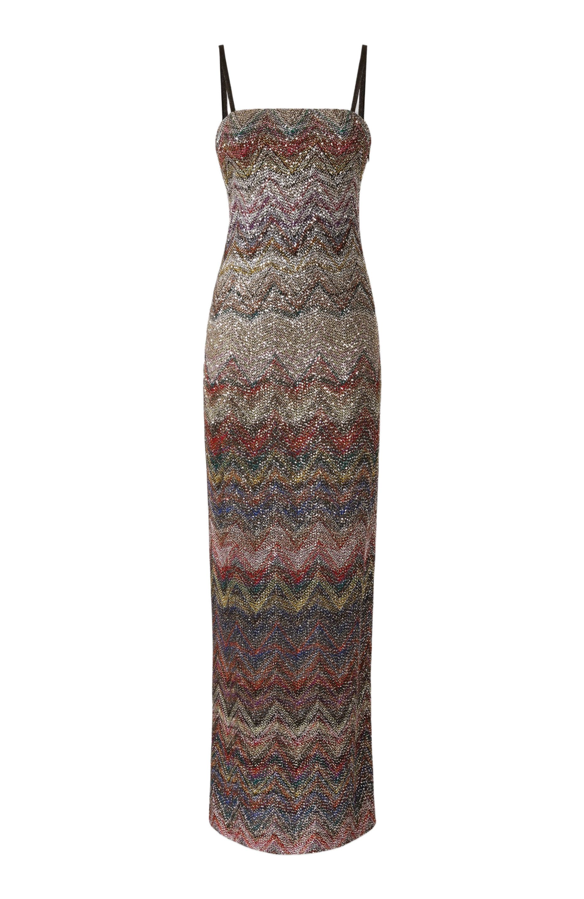 Bustier Long Dress With Zigzag Pattern - image 2