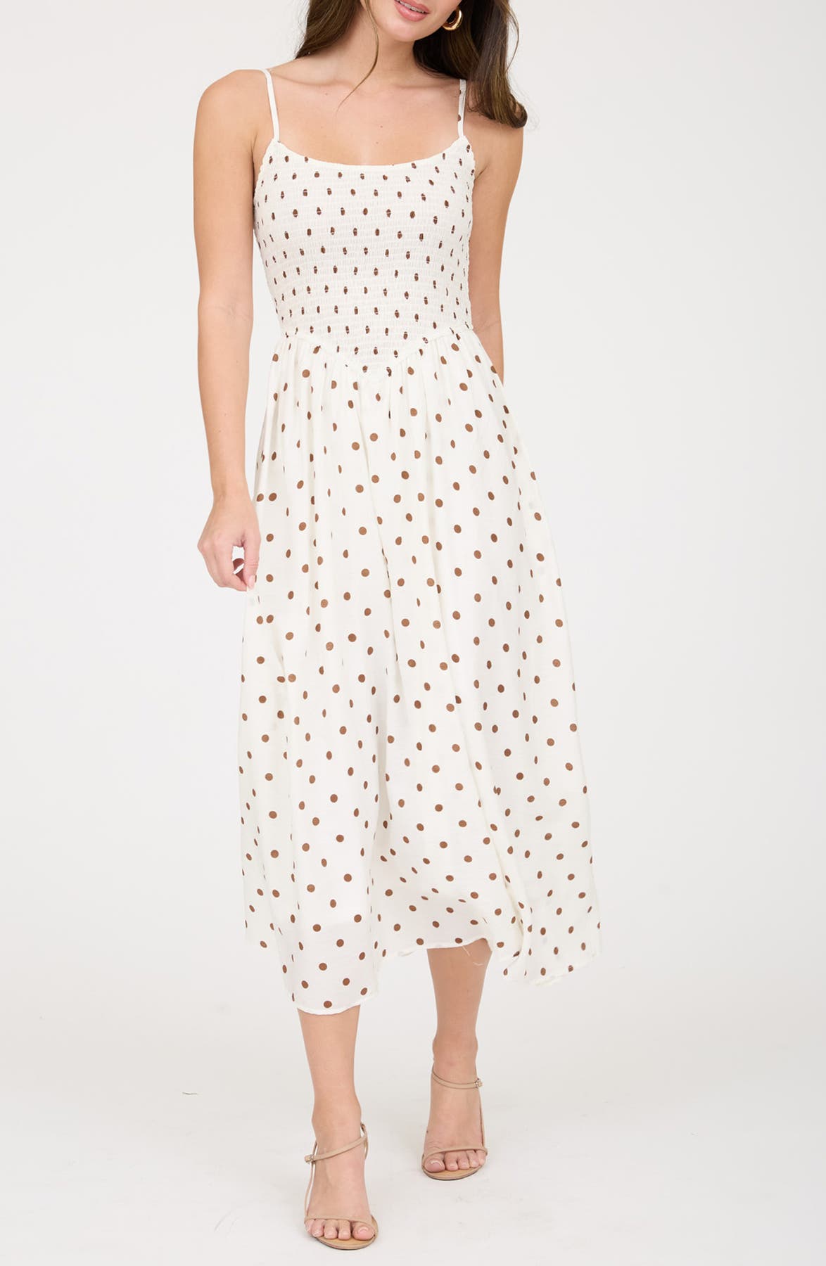 Blu Pepper Polka Dot Midi Dress