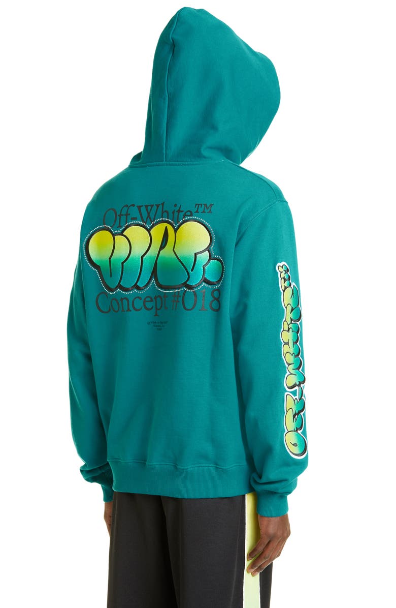 Off-White Gender Inclusive Graffiti Logo Cotton Hoodie, Alternate, color,