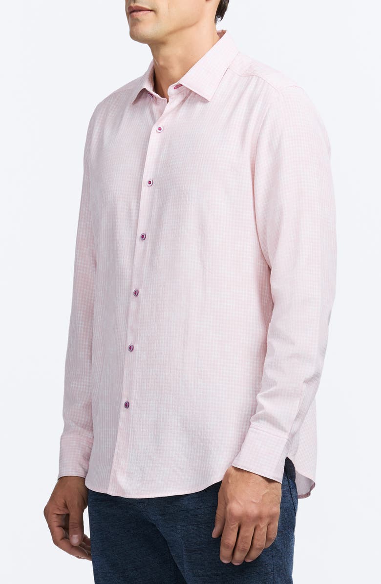 Robert Graham Angola Faded Plaid & Floral Button-Up Shirt, Alternate, color, Pink