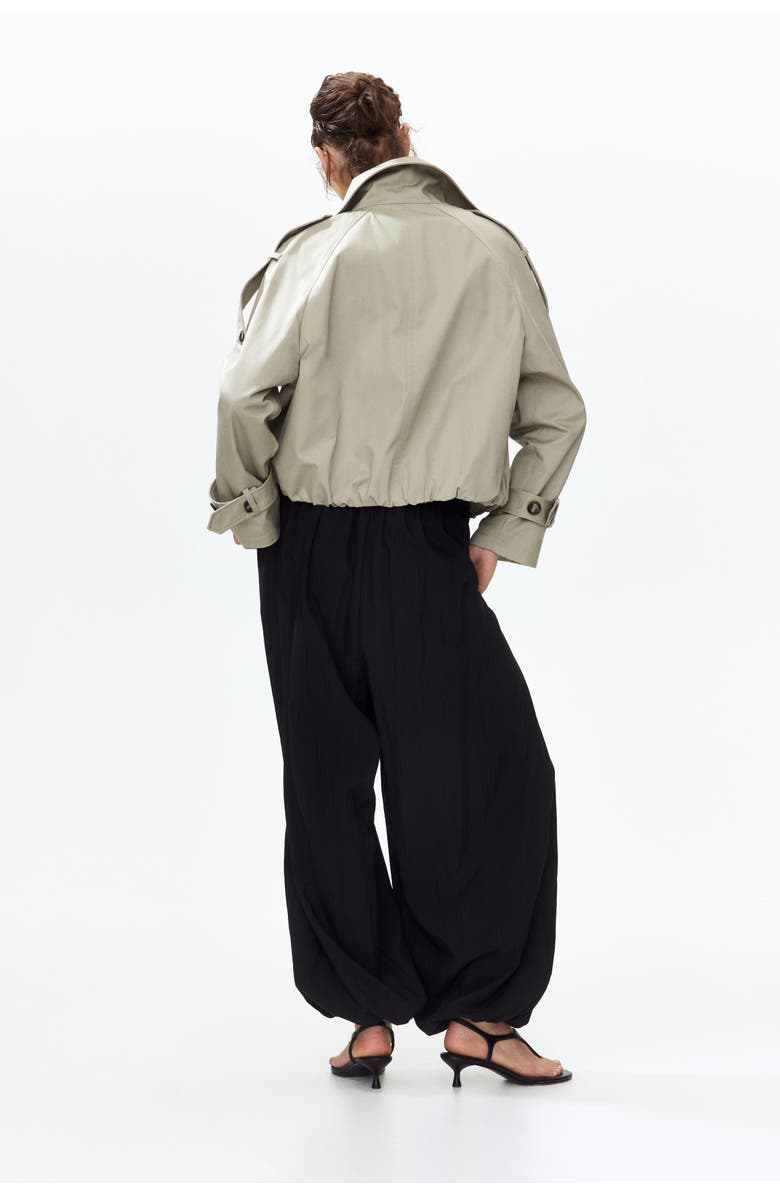 H&M Short trench coat, Alternate, color, Light Taupe