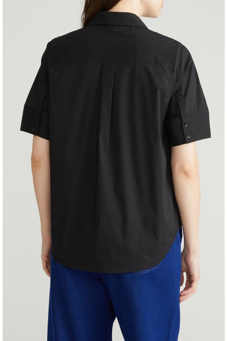 Stretch Poplin Shirt, Alternate, color, BLACK