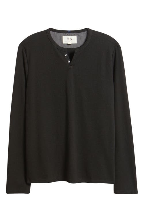 Wrk W.r.k Lucerine White Waffle Cotton & Modal Henley
