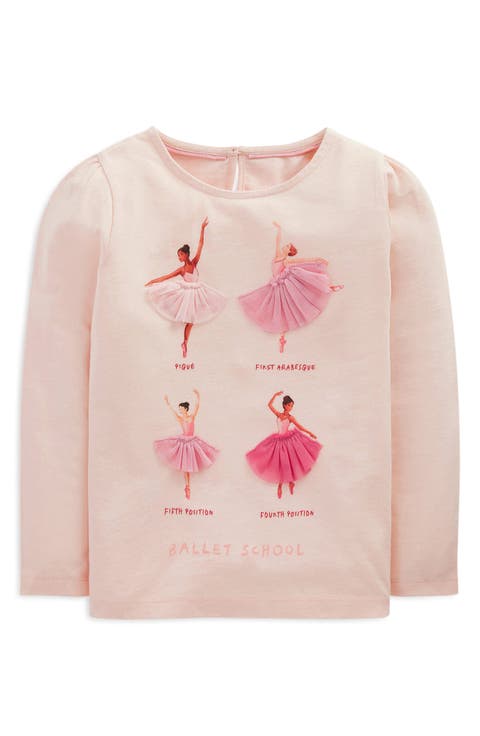 Kids' Ballet School Appliqué Puff Sleeve T-Shirt