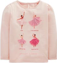 Mini Boden Kids' Ballet School Appliqué Puff Sleeve T-Shirt