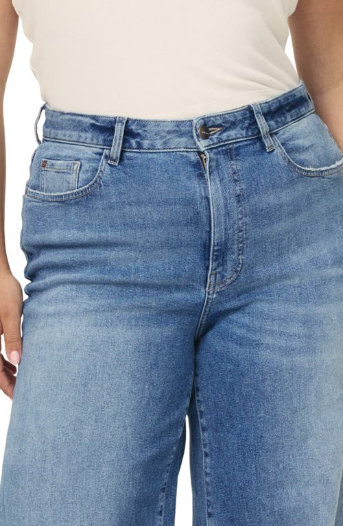 Warp & Weft Warp+weft Nce High Waist Wide Leg Jeans In White Stripes