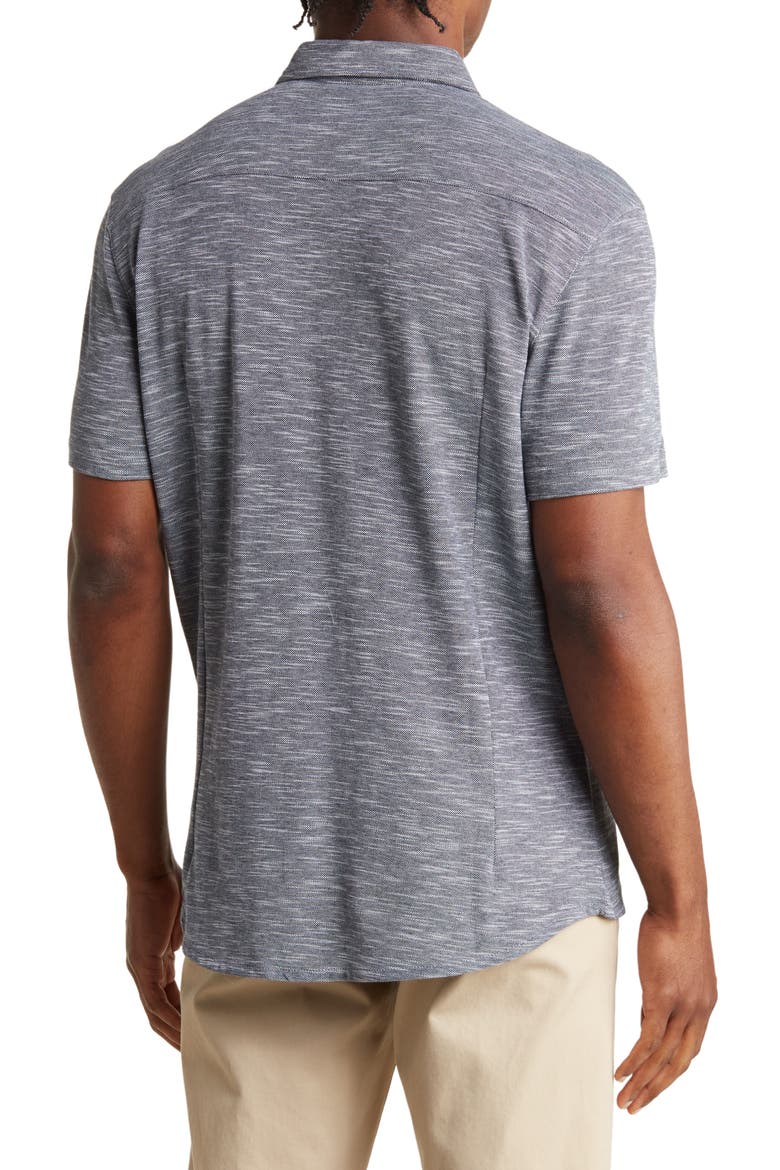 Full Button Short Sleeve Knit Shirt, Alternate, color, NAVY