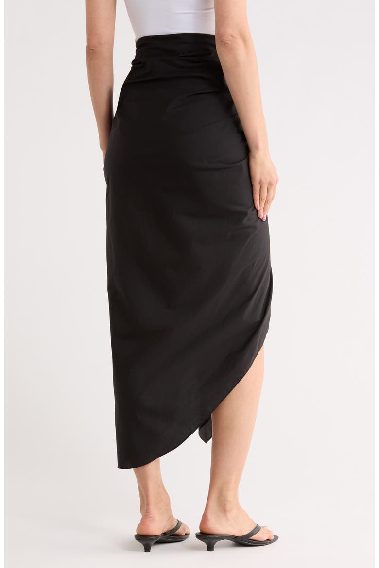Rhodes Cotton Pleated Waist Asymmetric Skirt, Alternate, color, BLACK