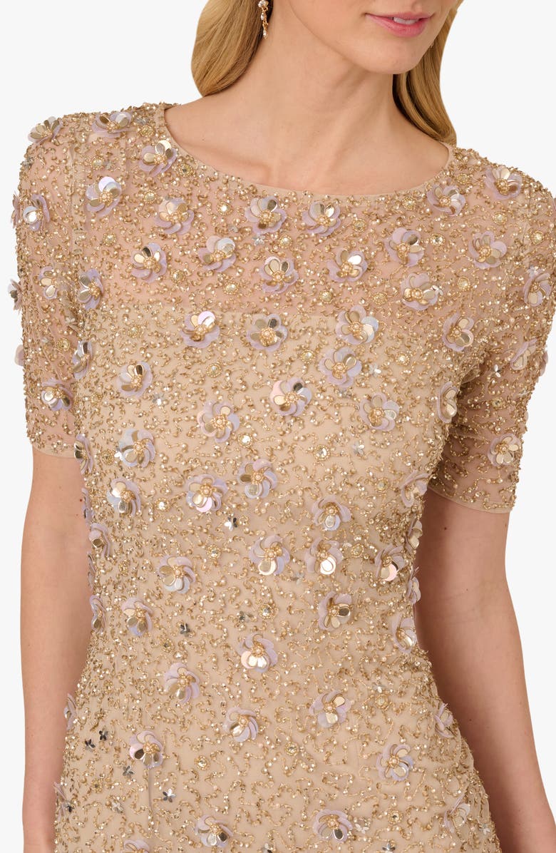 Adrianna Papell Beaded Cocktail Dress, Alternate, color, 