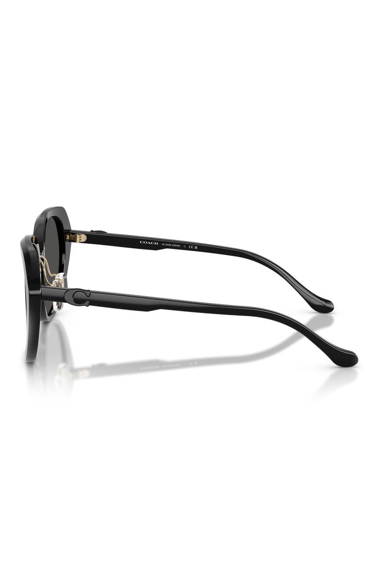 55mm Irregular Round Sunglasses, Alternate, color, BLACK / GREY SOLID