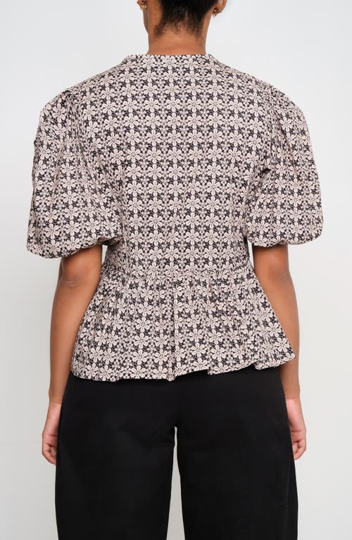 The Lulo Project Orquid Tie Front Stretch Cotton Top In Multi