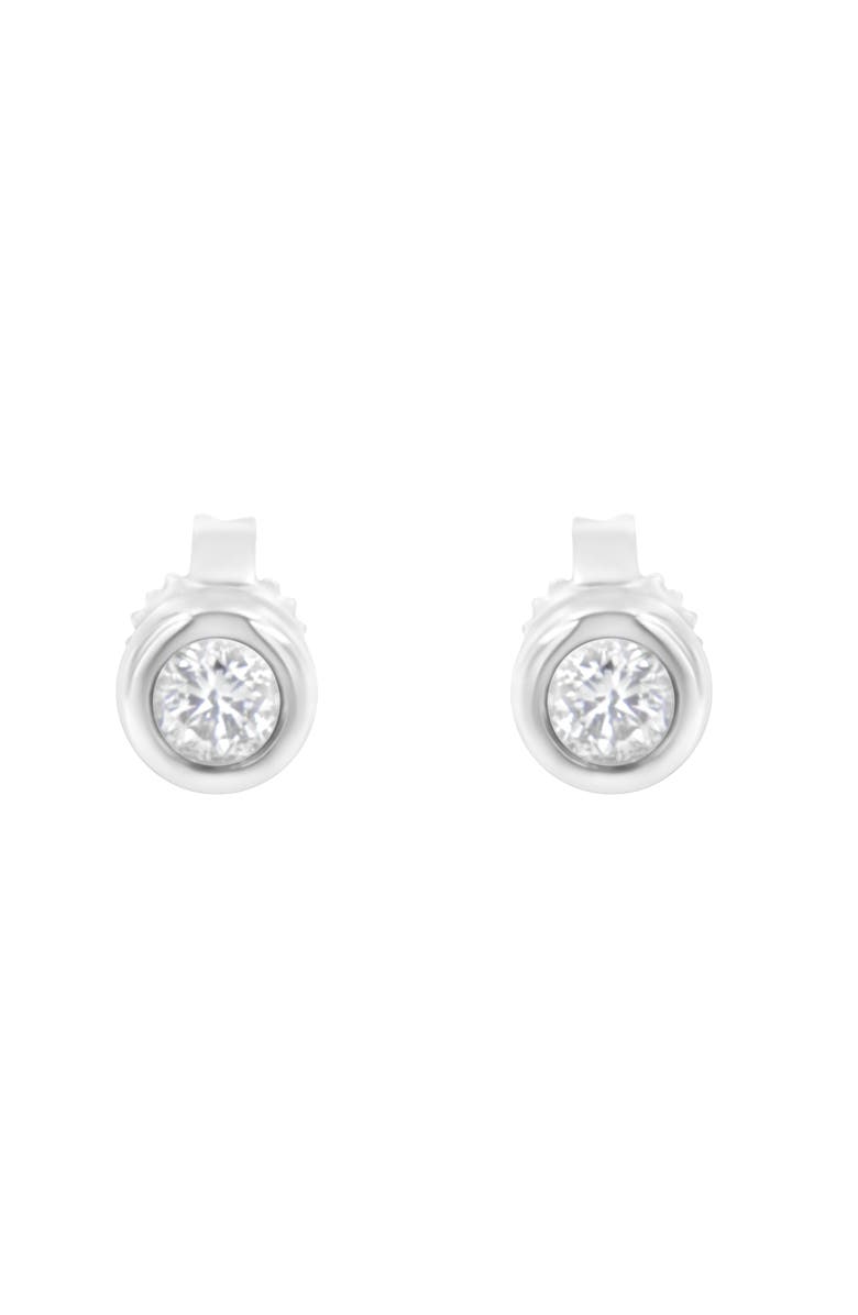 Haus of Brilliance 10K Gold 1/4 Ct Diamond Bezel Stud Earrings, Alternate, color, White