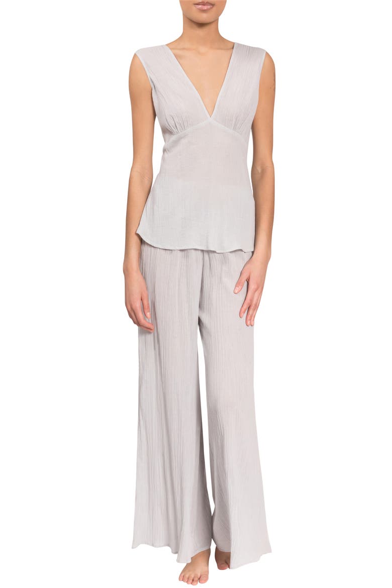 Deep V Wide Leg Pajamas, Main, color, MIST