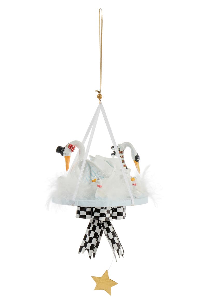 Patience Brewster 12 Days Seven Swans Swimming Ornament, Alternate, color, WHITE