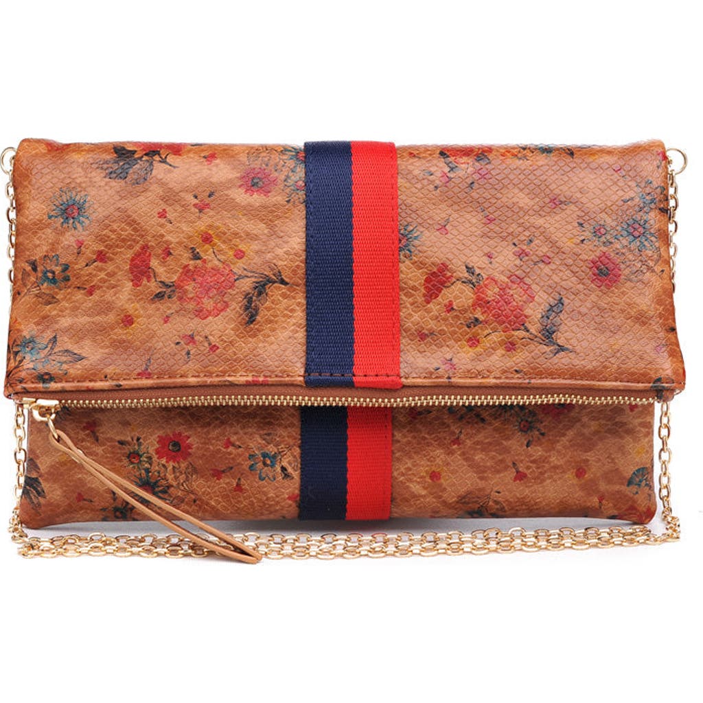Moda Luxe Jules Print Clutch In Brown