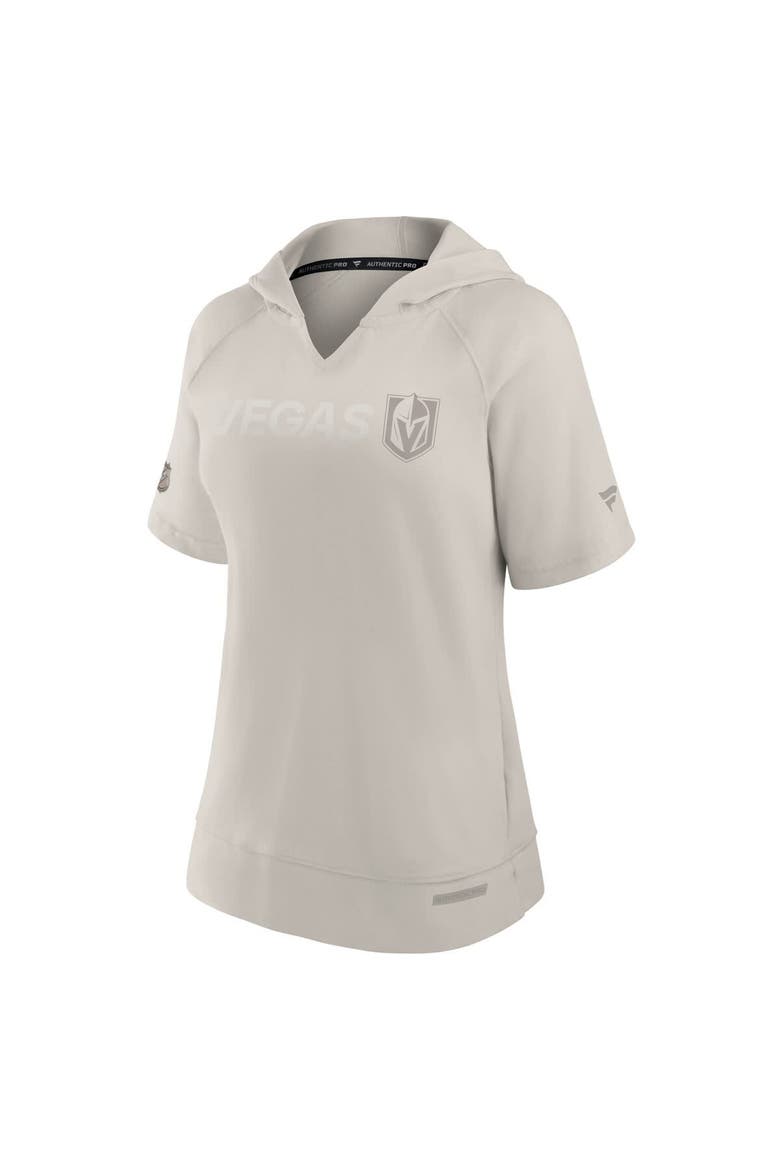 Women's Fanatics Cream Vegas Golden Knights Authentic Pro Road Fashion V-Neck Hoodie T-Shirt, Alternate, color, Cream