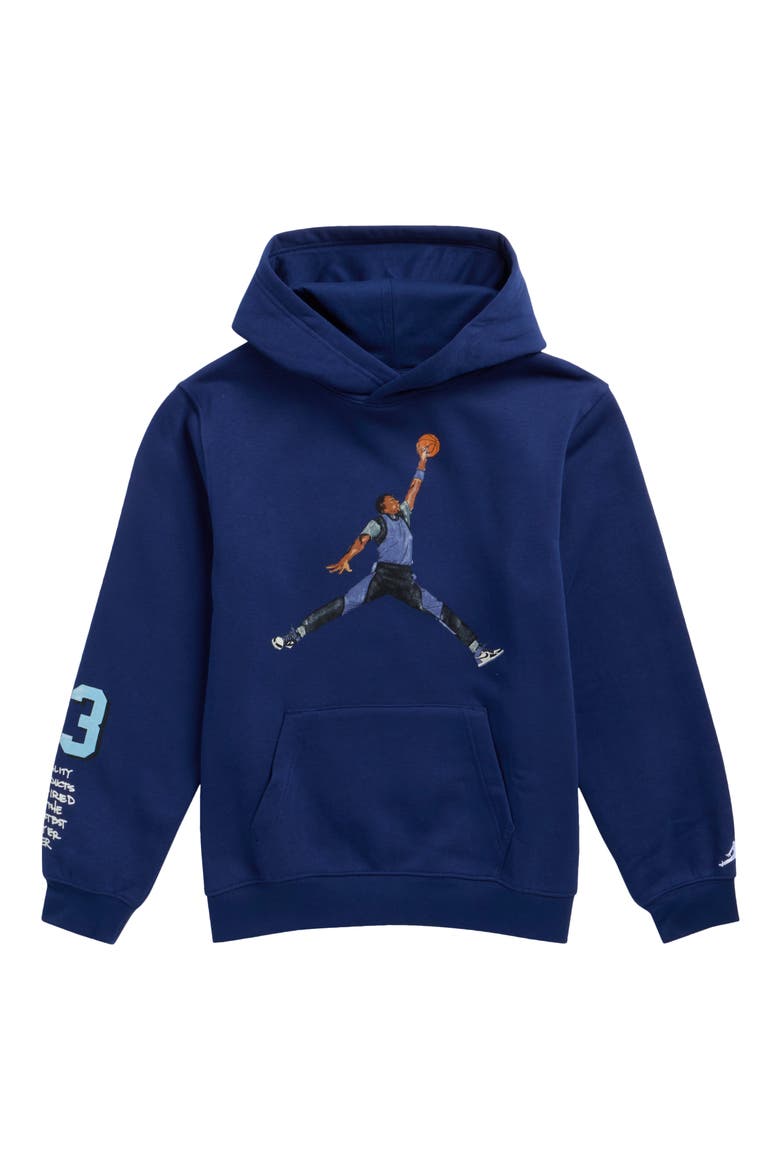 Kids' Jordan Sketch Fleece Hoodie, Main, color, U9JBLUE VO