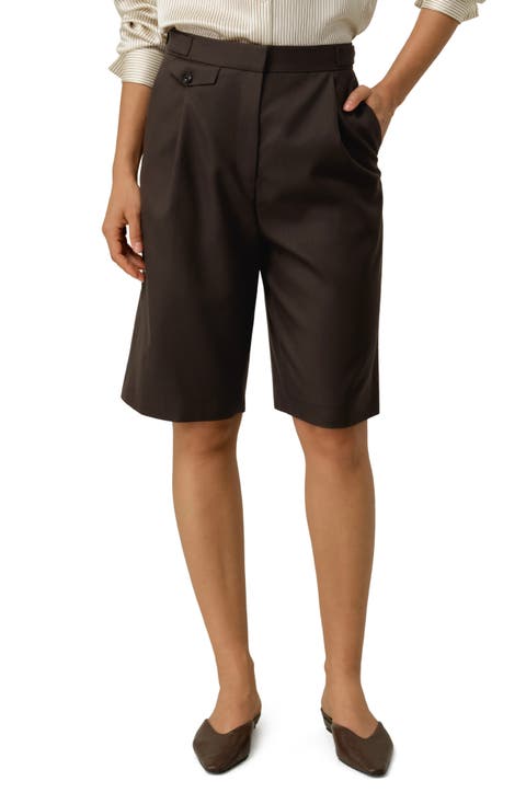 Women's Wool-Silk Bermuda Shorts
