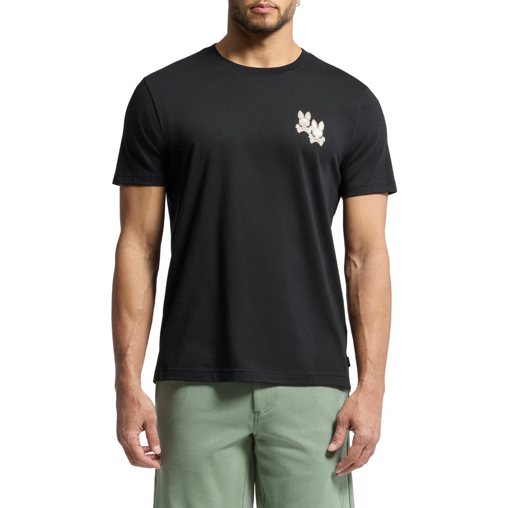 Psycho Bunny Elliot Pima Cotton Graphic T-shirt In Black