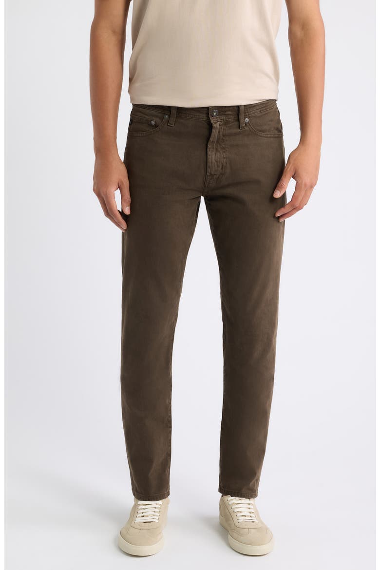 Tellis Sueded Stretch Sateen Slim Leg Pants (Nordstrom Exclusive), Main, color, SULFUR BURNT UMBER