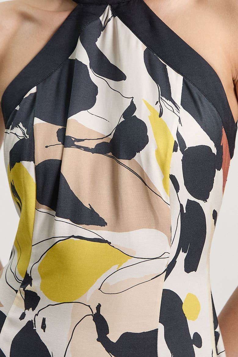 Abstract Print Halter Maxi Dress, Alternate, color, Multi