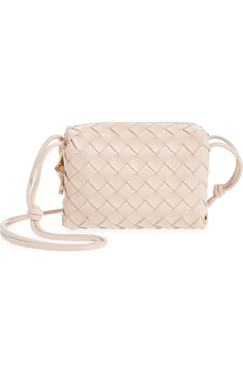 Bottega Veneta Small Intrecciato Leather Crossbody Bag, Main, color, Lotus/ Gold