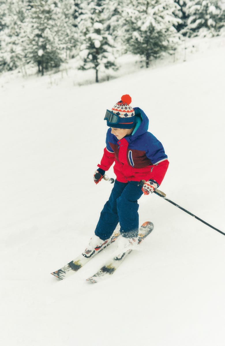 Boden Kids' 4-in-1 Waterproof Jacket, Alternate, color, Poppy Red Colourblock