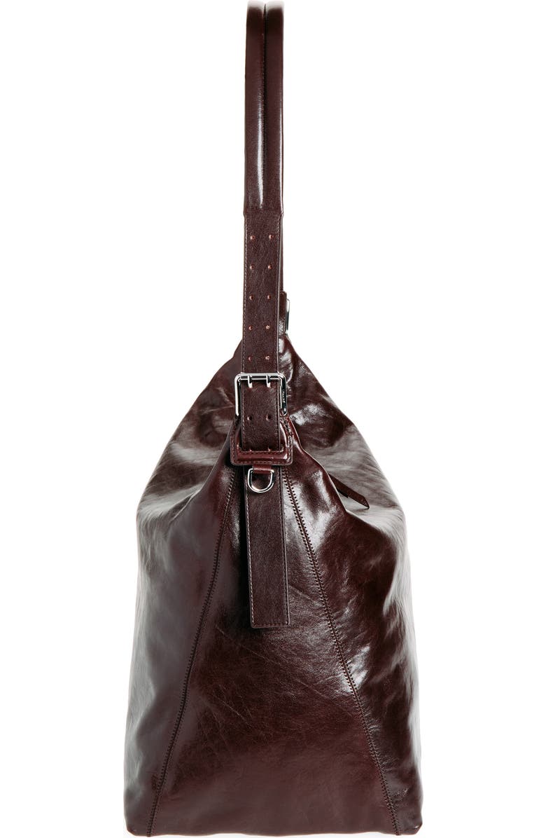 Lemaire Belted Leather Hobo Bag, Alternate, color, Chianti