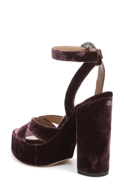 Sam Edelman Savannah Glow Ankle Strap Platform Sandal In Burgundy