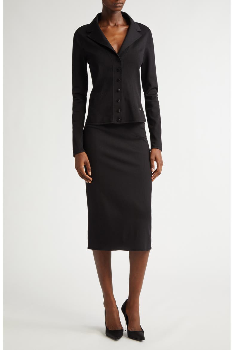 Fitted Knit Jacket, Alternate, color, N0000 NERO