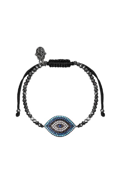 Bright Outlook Hematite Evil Eye Charm Bracelet