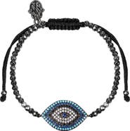 Karma and Luck Bright Outlook Hematite Evil Eye Charm Bracelet
