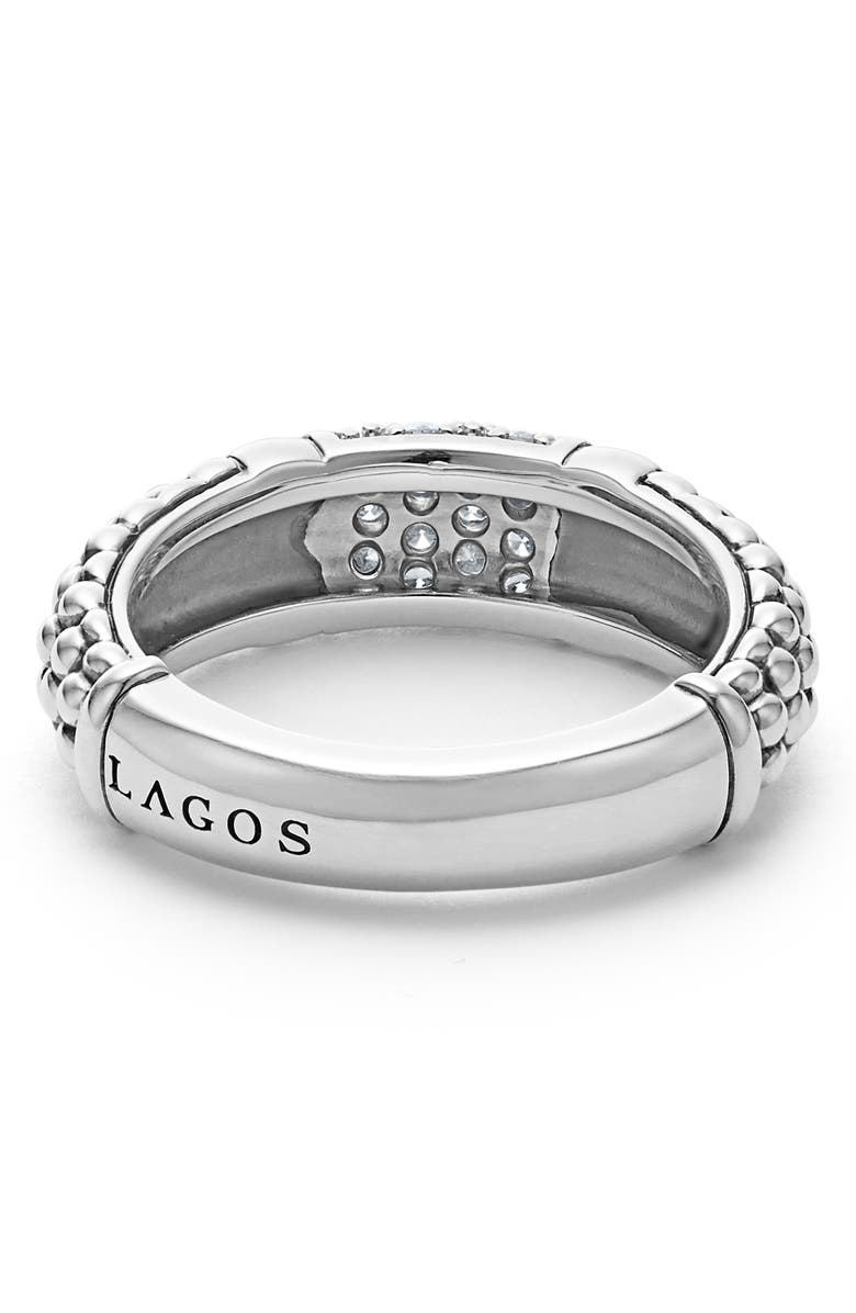 LAGOS Signature Caviar Pavé Diamond Ring, Alternate, color, Silver Diamond