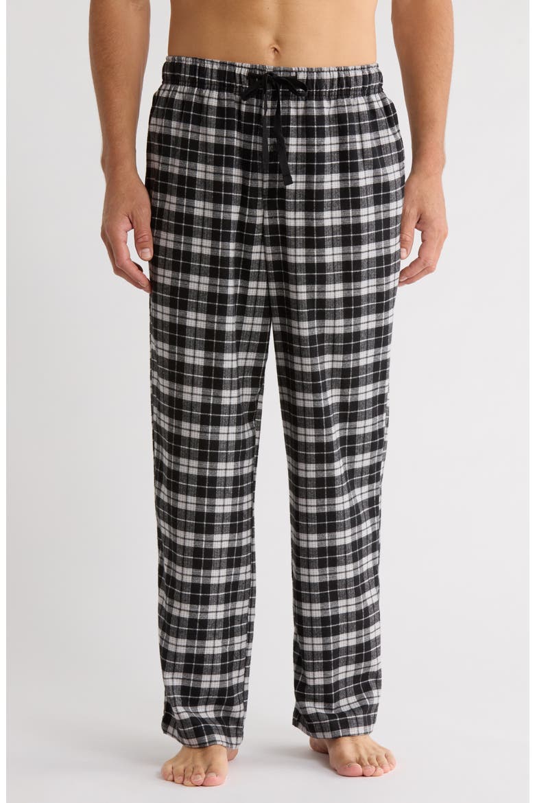 Plaid Flannel Pajama Pants, Main, color, BLACK DUOFOLD PLAID