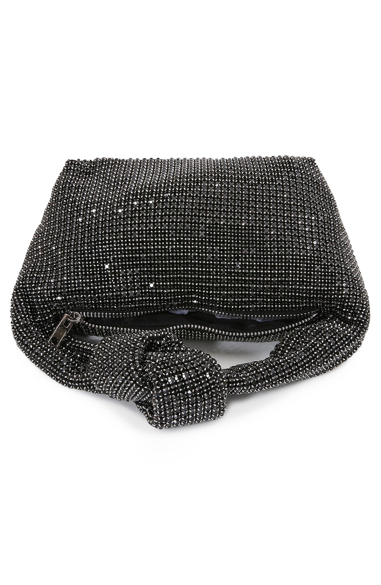 BERNESS Knotted Handle Rhinestone Bag, Alternate, color, Black