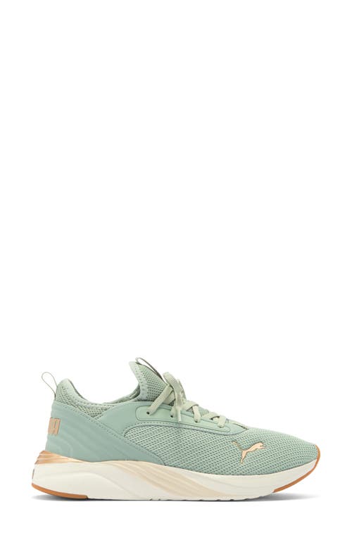 Puma Softride Ruby Luxe Sneaker In Green Fog- Gold-gum