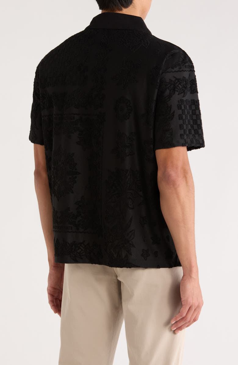 INDUSTRY REPUBLIC CLOTHING Johnny Collar Terry Polo, Alternate, color, Black