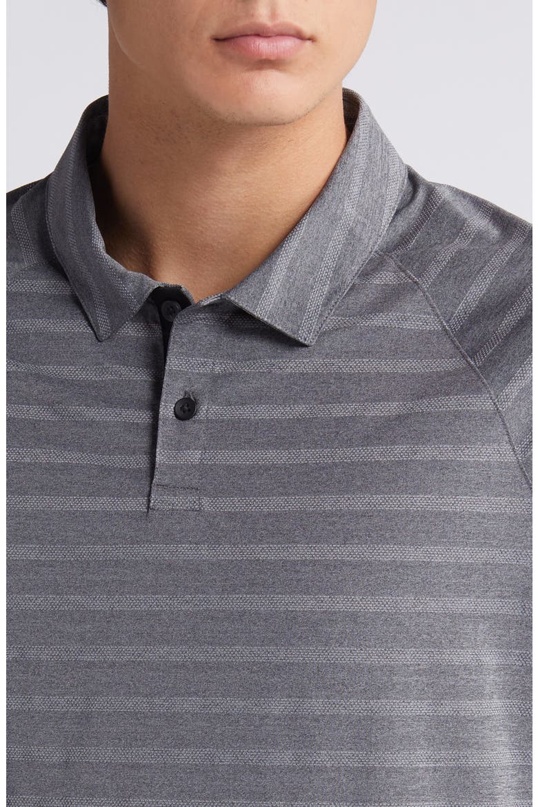Stripe Performance Court Polo, Alternate, color, BLACK