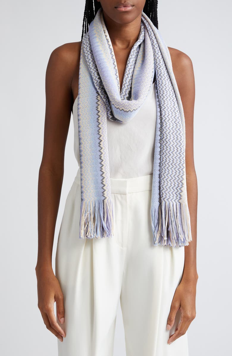 Missoni Chevron Stripe Wool Blend Scarf, Alternate, color, 