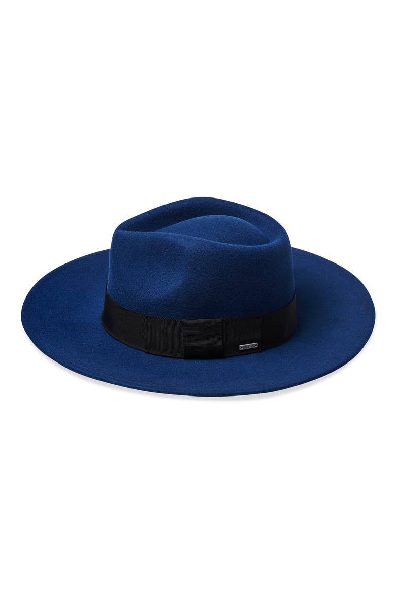 Joanna Felted Wool Hat, Alternate, color, BLUE DOVE/ BLACK TRIM