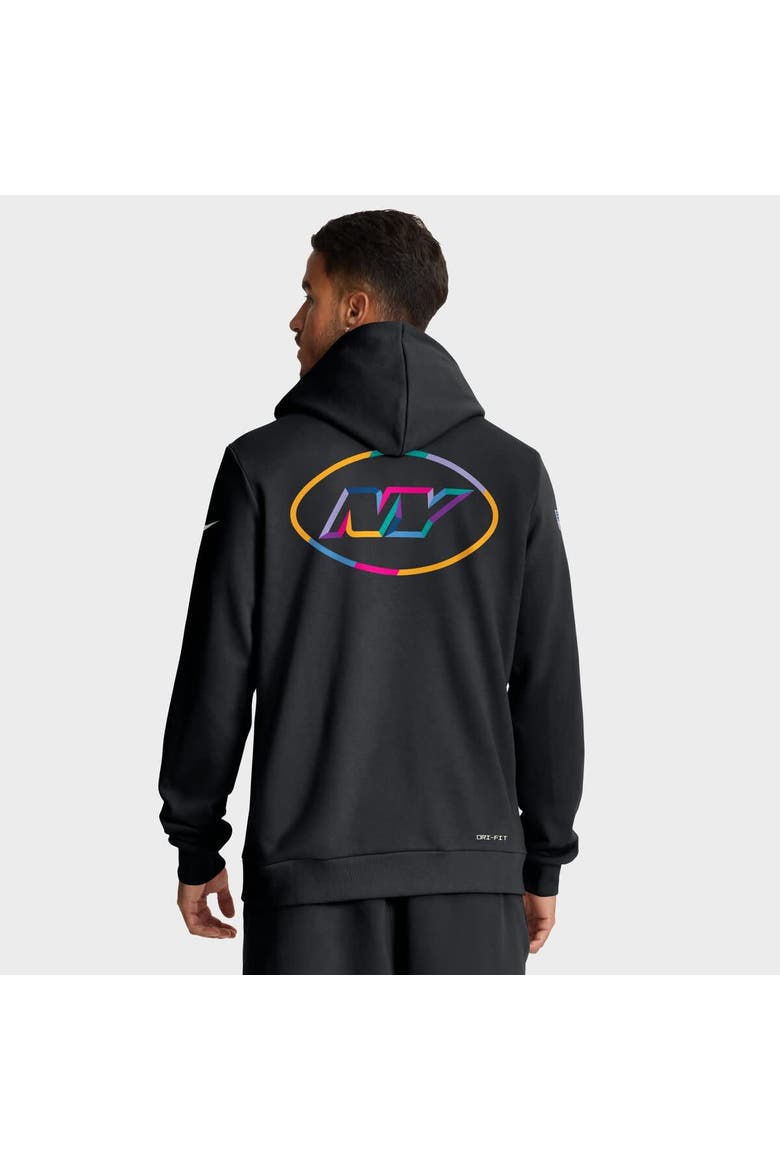 Men's Nike Black New York Jets 2025 NFL Crucial Catch Sideline Standard Issue Dri-FIT Hoodie, Alternate, color, Black