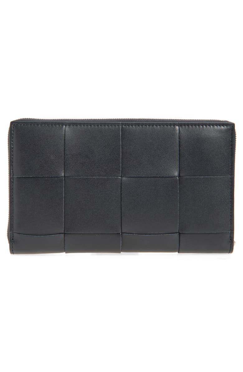 Bottega Veneta Cassette Intrecciato Leather Zip Around Continental Wallet, Alternate, color, 4143 Noctur/ Blue Roy-Si