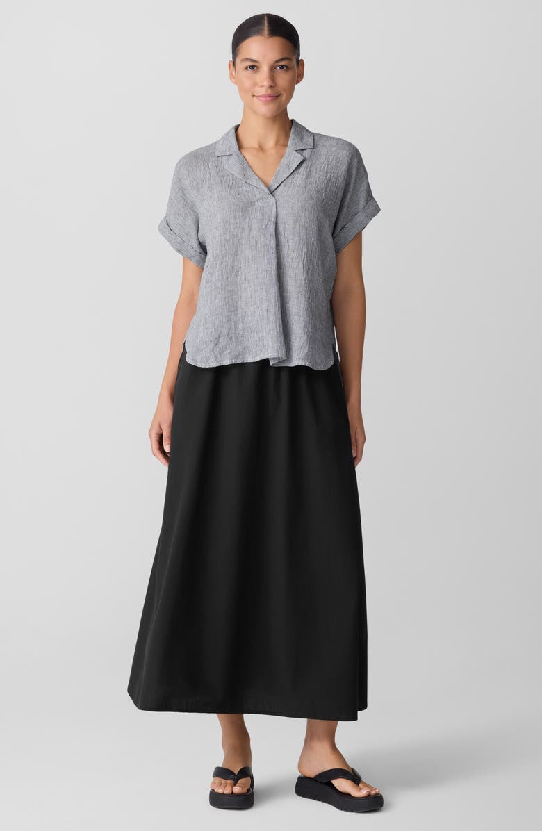 Eileen Fisher Curved Hem Organic Cotton Midi Skirt, Alternate, color,