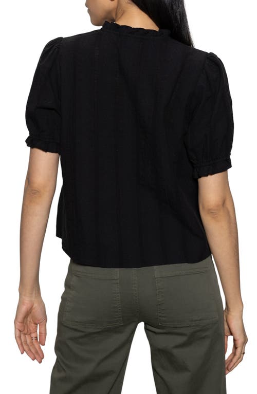 Sanctuary Fall Into You Cotton Button-up Top In Black